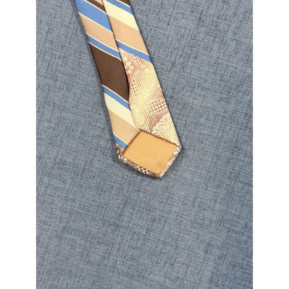 Vintage Sears Tie Medallion Geometric Gold Brown Retro Polyester Classic - Picture 3 of 8